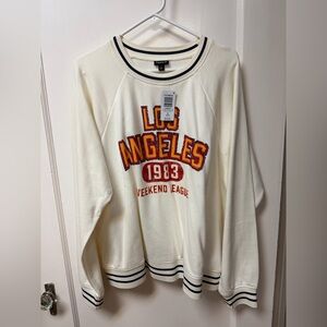 torrid Cream Crewneck Sweater with LA 1983 Graphic